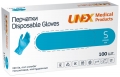 Купить Рукавички нітрилові UNEX Medical, неопудрені, діагностичні, сині, розмір S, 100 шт. (50 пар)