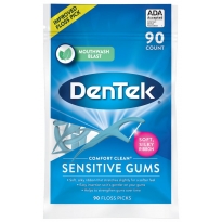 Купить DenTek Комфортное очищение Для чувствительных десен Флосс-зубочистки, 90 шт.