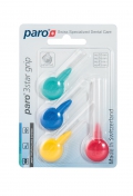 Купить paro® 3star grip Міжзубні щітки, набір зразків, 4 різні розміри, 4 шт.