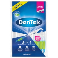 Купить DenTek Межзубные очистители 3 в 1, с улучшенным фторидным покрытием, 16 шт.
