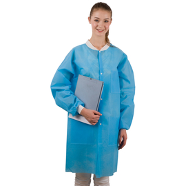 Dochem Лабораторные халаты, 40 г/м2, синие, размер L, 10 шт.