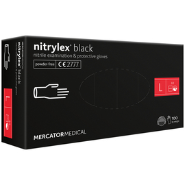 Рукавички нітрилові NITRYLEX Black, неопудрені, діагностичні, чорні, розмір L, 100 шт. (50 пар)