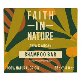 Faith in Nature Натуральный твердый шампунь с ши и арганой, 85 г