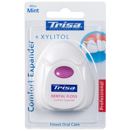 TRISA Comfort Expander Зубной флосс, расширяющийся, с мятой и ксилитом, 40 м