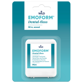 EMOFORM Зубна нитка (флос), вощена, з фторидом натрію та м'ятою, 50 м