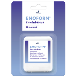 EMOFORM Зубна нитка (флос), вощена з фторидом натрію, 50 м