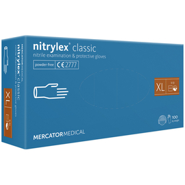 Перчатки нитриловые NITRYLEX Classic, неопудренные, диагностические, синие, размер XL, 100 шт. (50 пар)