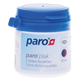 paro® PLAK, 2-tone disclosing pellets Двухцветные подушечки для индикации зубного налета, 100 шт.