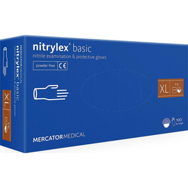 Рукавички нітрилові NITRYLEX Basic, неопудрені, діагностичні, сині, розмір XL, 100 шт. (50 пар)
