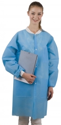 Купить Dochem Лабораторні халати, 40 г/м2, сині, розмір M, 10 шт.