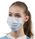Купить Dochem Медицинские маски защитные Premium Elite, 3-х слойные, с заушными петлями, синие, 50 шт.
