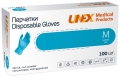 Купить Рукавички нітрилові UNEX Medical, неопудрені, діагностичні, сині, розмір M, 100 шт. (50 пар)
