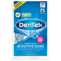 Купить DenTek Комфортное очищение Для чувствительных десен Флосс-зубочистки, 75 шт.