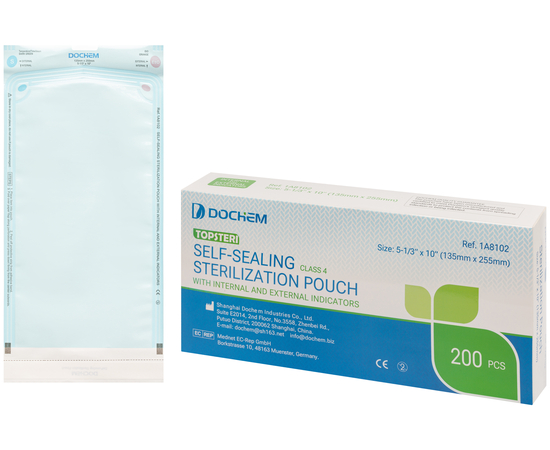Dochem TOPSTERI Самоклеящиеся стерилизационные пакеты, 135 x 255 мм, 200 шт.