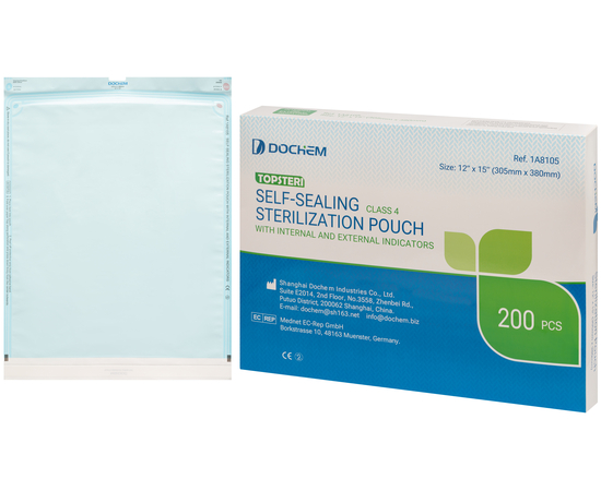 Dochem TOPSTERI Самоклеящиеся стерилизационные пакеты, 305 x 380 мм, 200 шт.