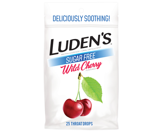 Luden’s Леденцы с пектином, успокаивающие для горла и полости рта, дикая вишня, без сахара, 25 шт.