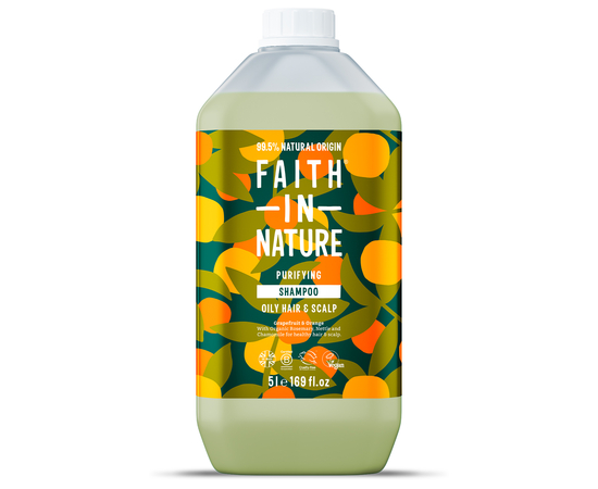 Faith in Nature Натуральный шампунь с грейпфрутом и апельсином, 5 л