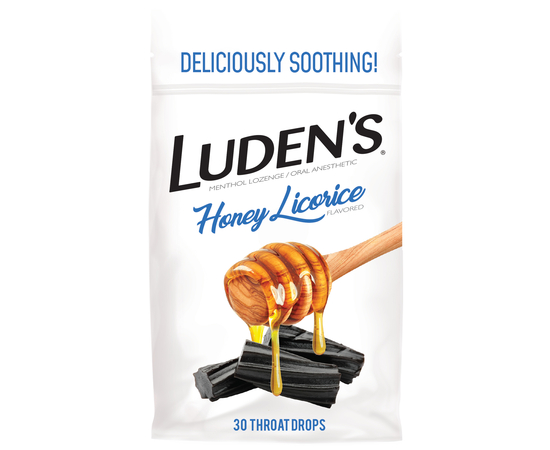 Luden’s Леденцы с ментолом, анестезирующие для горла и полости рта, мед и лакрица, 30 шт.