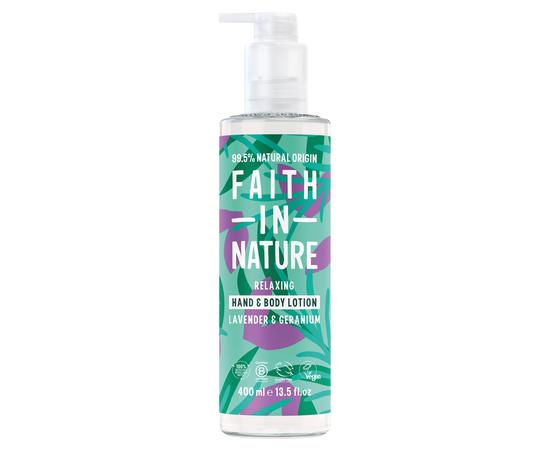 Faith in Nature Натуральний лосьйон для рук і тіла з лавандою та геранню, 400 мл