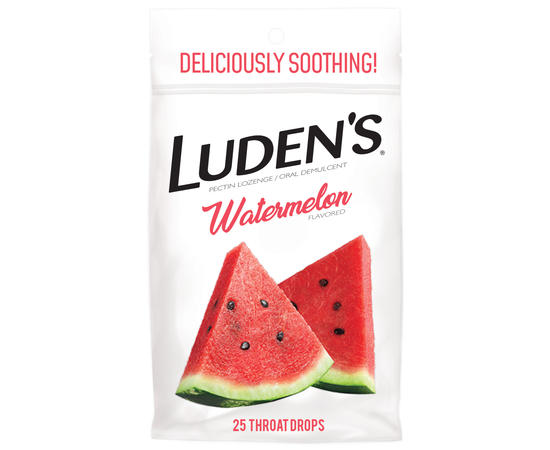 Luden’s Леденцы с пектином, успокаивающие для горла и полости рта, арбуз, 25 шт.