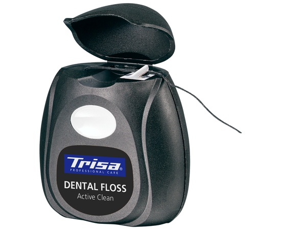 TRISA Active Clean Зубной флосс, с активированным углем, мятой и ксилитом, 40 м, изображение 2