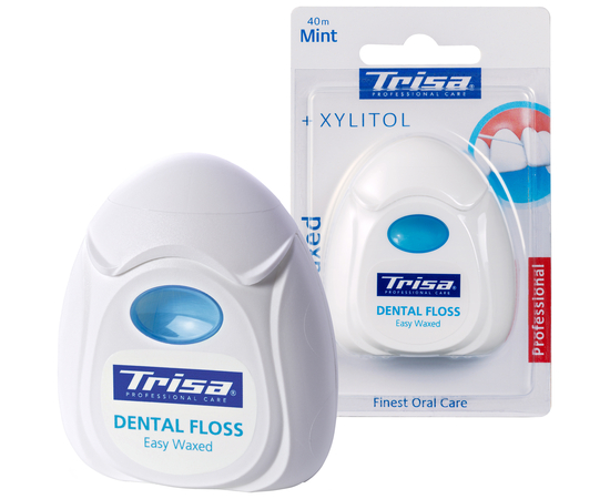 TRISA Easy Waxed Зубной флосс, вощенный, с мятой и ксилитом, 40 м, изображение 3