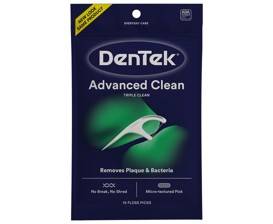 DenTek Тройное очищение Флосс-зубочистки, 75 шт.
