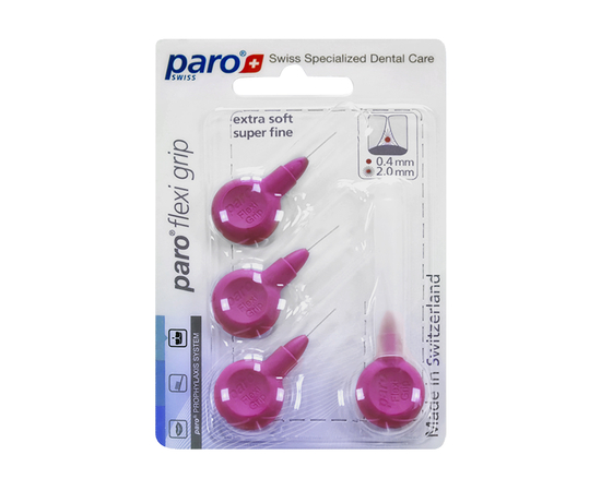 paro® flexi grip Межзубные щетки, супер-тонкие, экстра-мягкие, Ø 2.0 мм, 4 шт.