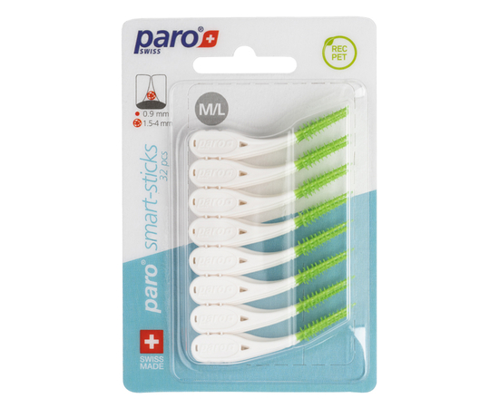 paro® smart-sticks Безметалловые межзубные щетки, размер M/L, 32 шт.