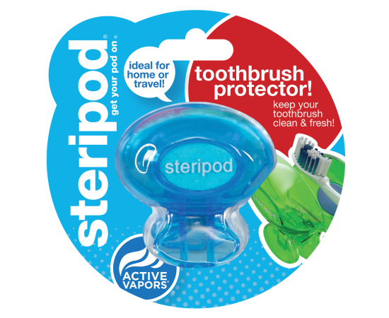 Steripod Антибактериальный чехол для зубной щетки, тихоокеанский синий (в упаковке 1 шт.)