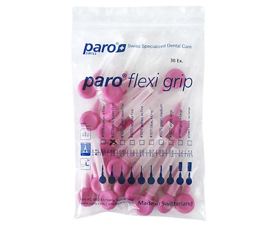 paro® flexi grip Міжзубні щітки, супер-тонкі, екстрам'які, Ø 2.0 мм, 30 шт.