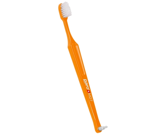 paro® M27 Детская зубная щетка, средней жесткости (в целлофановой упаковке), Цвет: Оранжевый, изображение 2